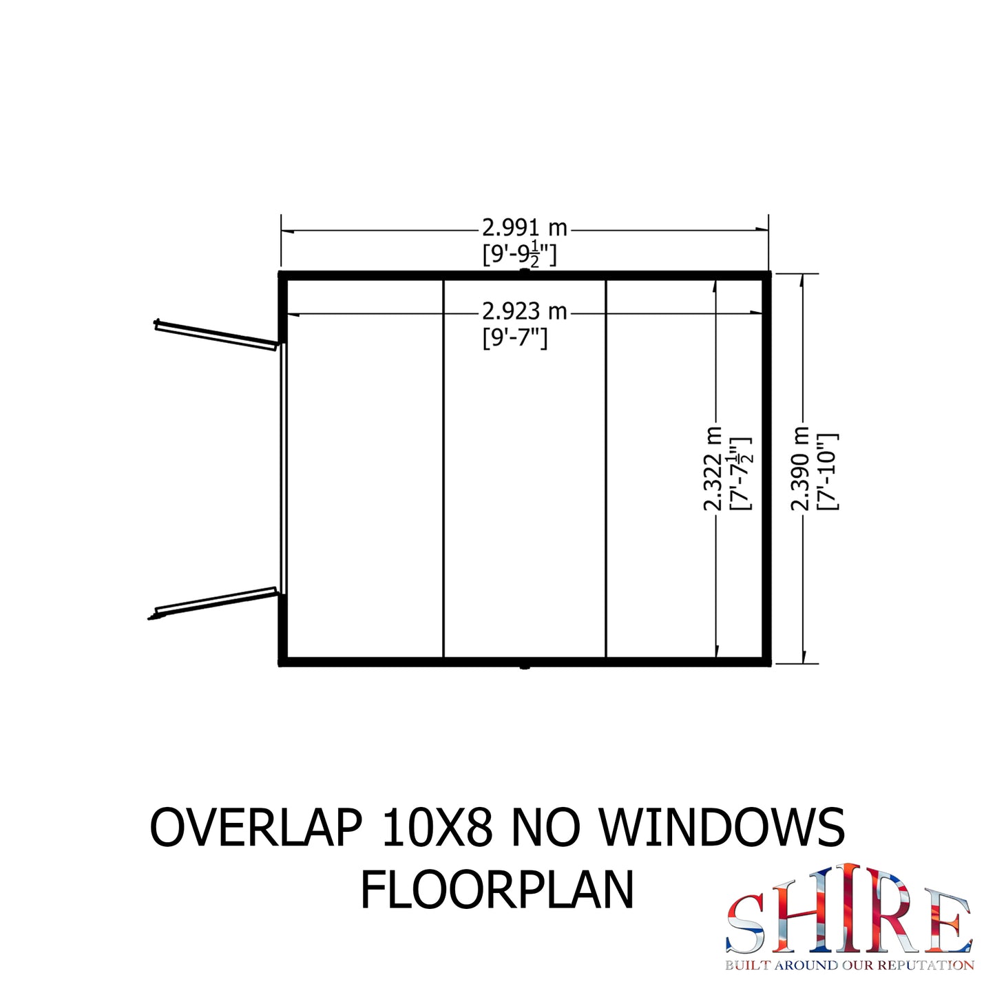 Shire Overlap Double Door No windows 10x8 D/D