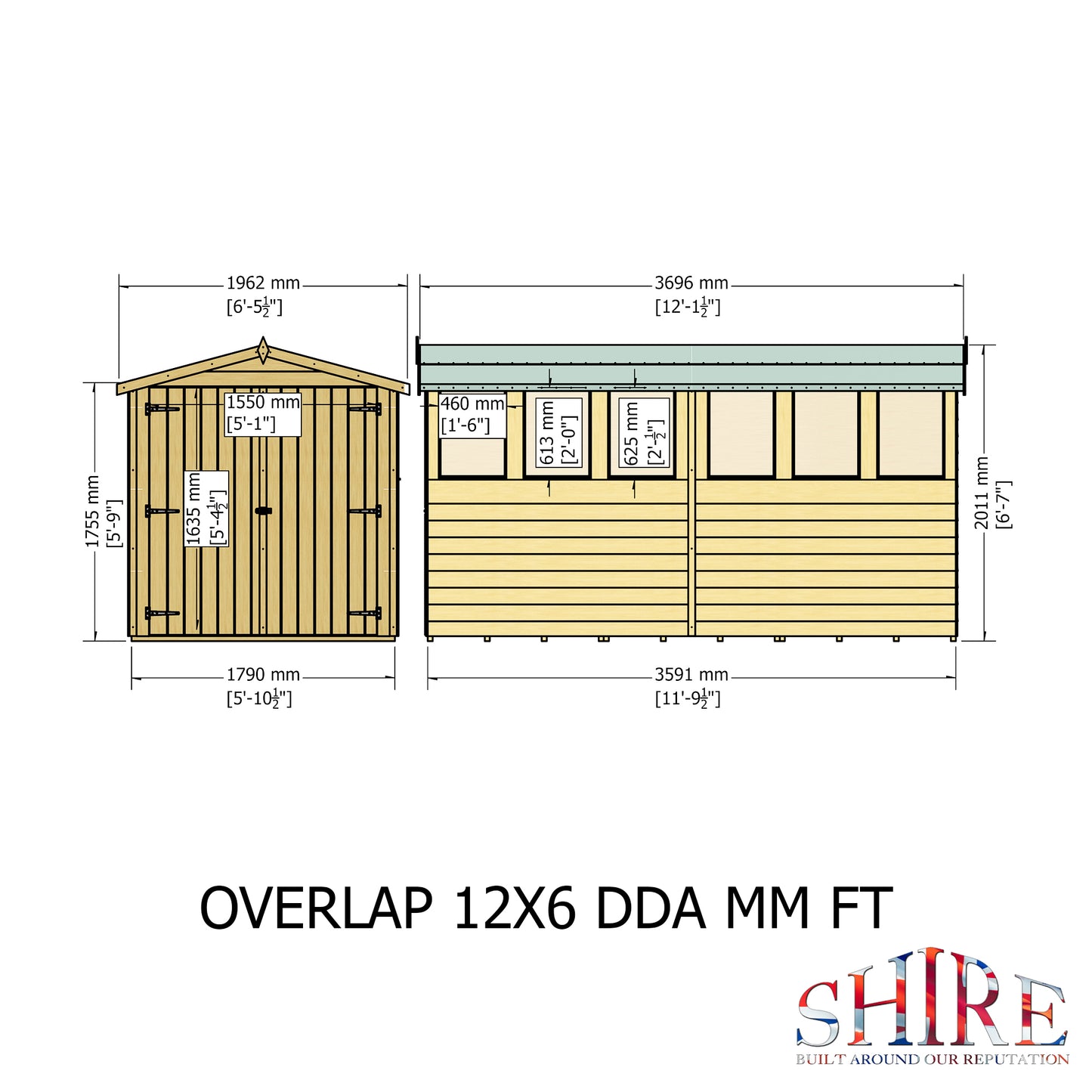 Shire Overlap Double Door 12x6 D/D
