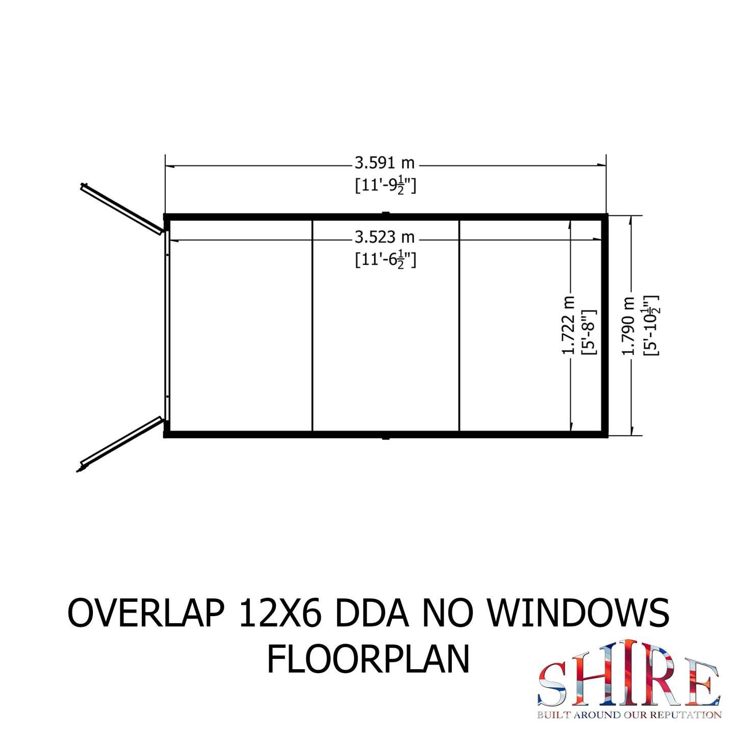 Shire Overlap Double Door No windows 12x6 D/D