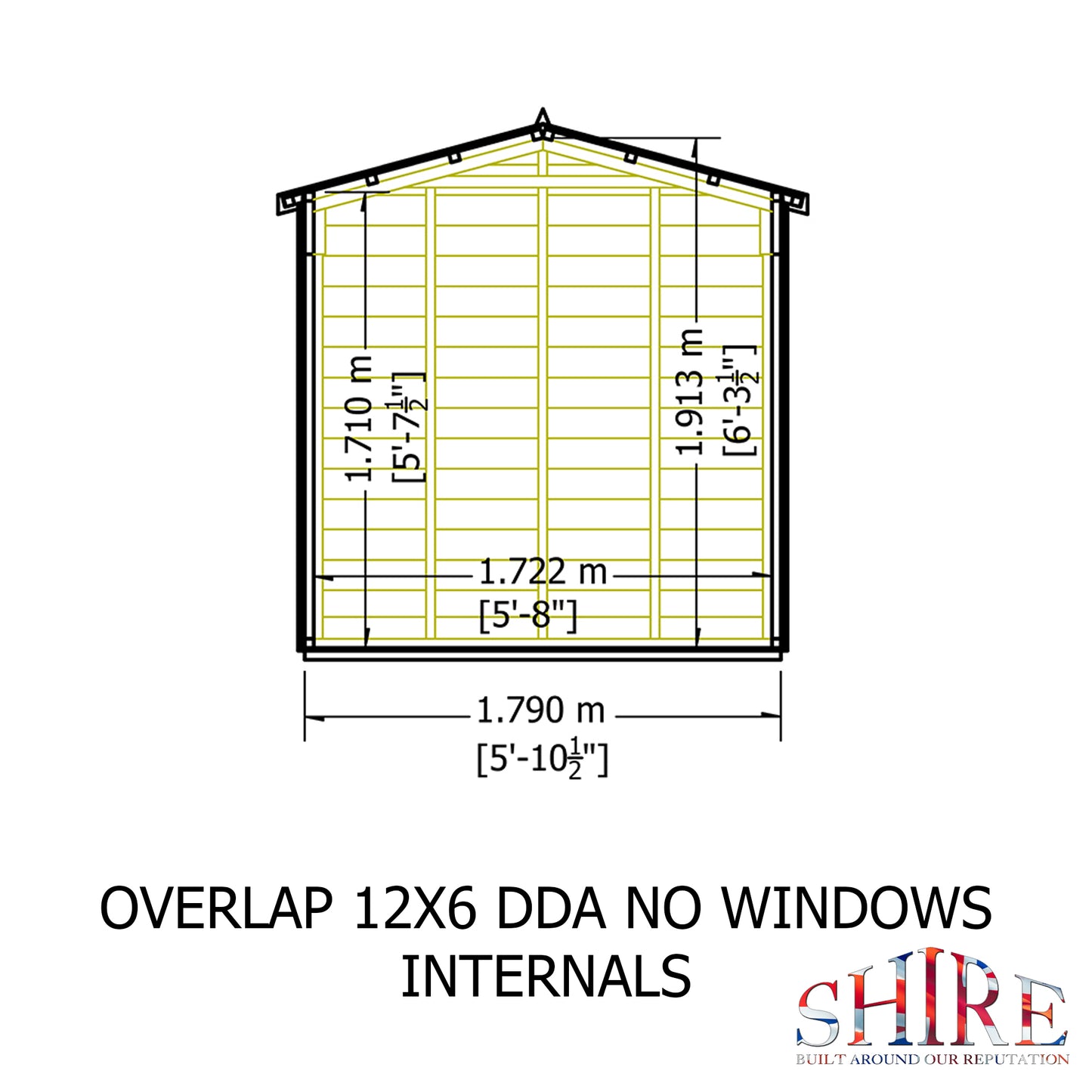 Shire Overlap Double Door No windows 12x6 D/D