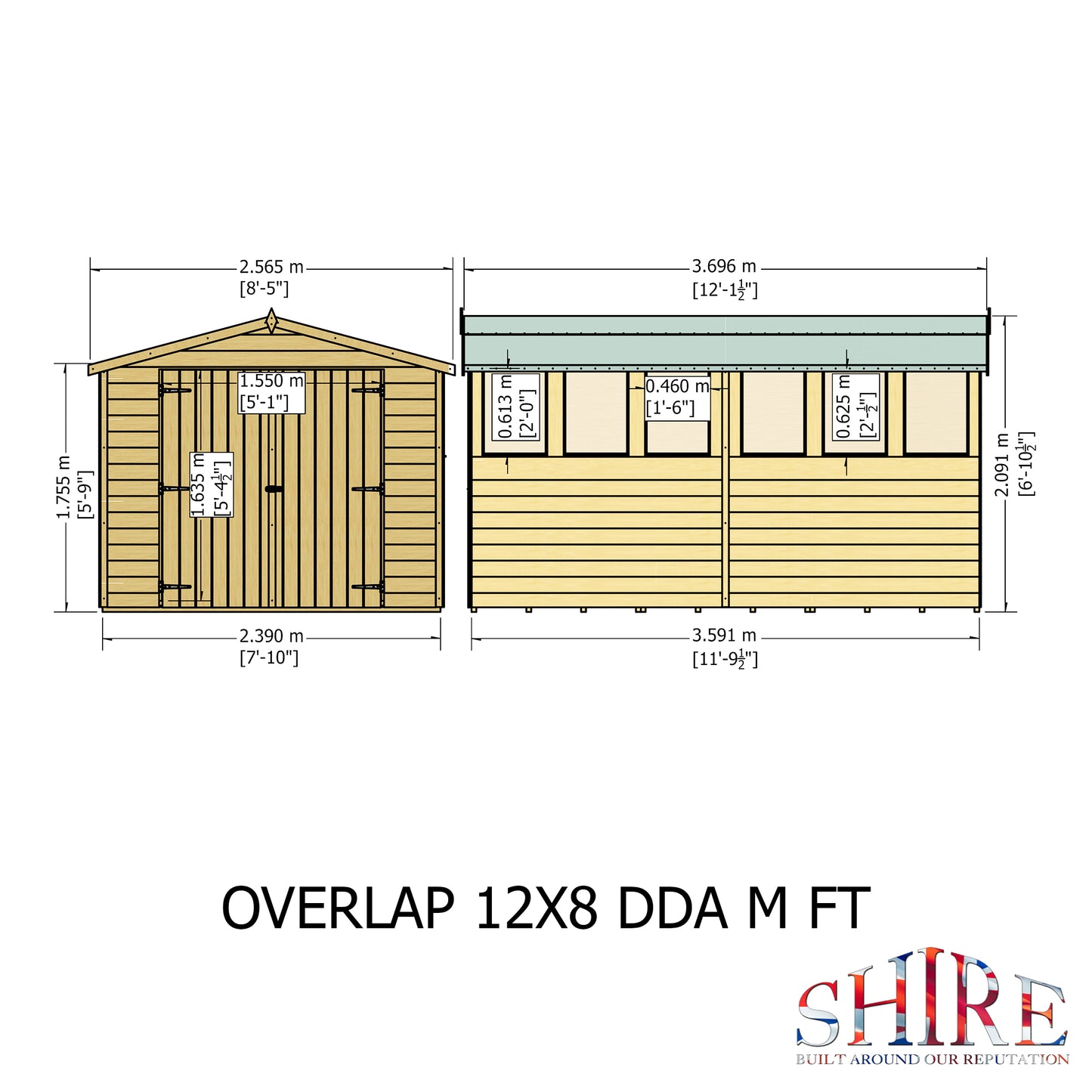 Shire Overlap Double Door 12x8 D/D