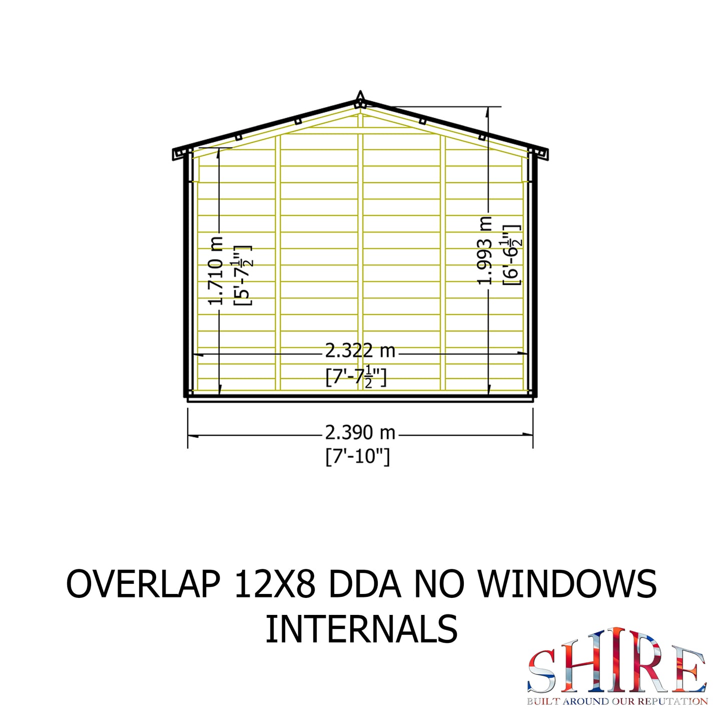 Shire Overlap Double Door No windows 12x8 D/D