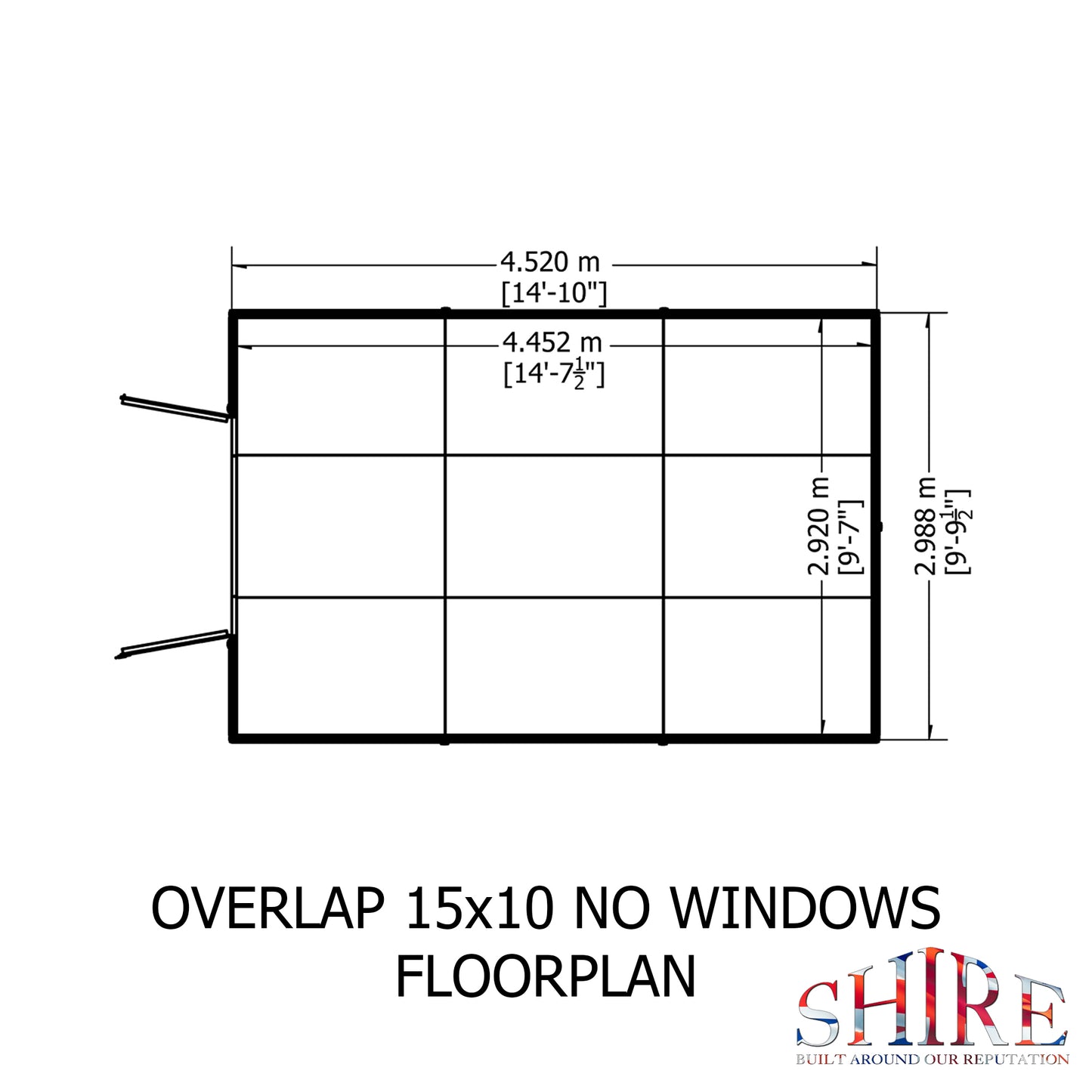 Shire Overlap Double Door No windows 10x15 D/D