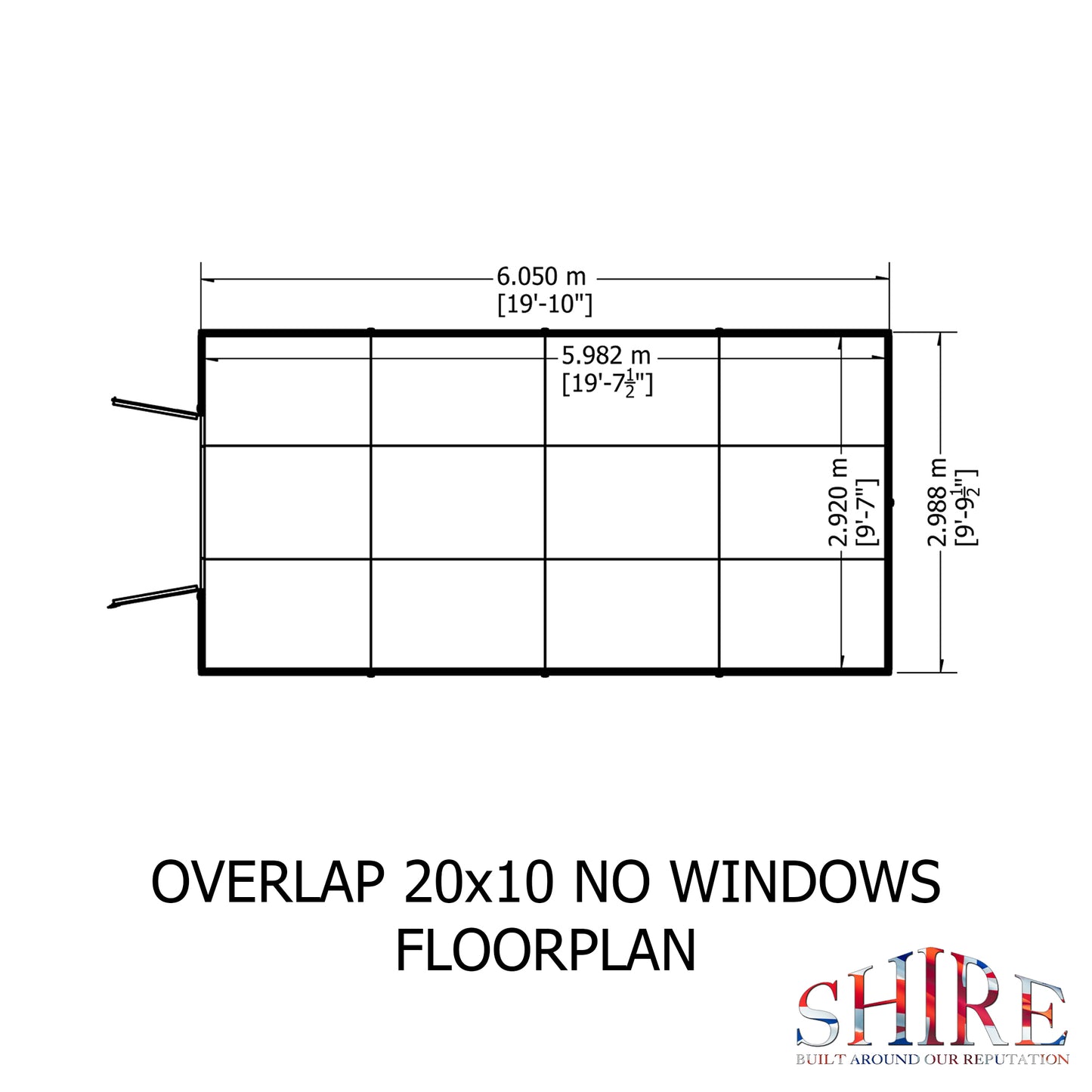 Shire Overlap Double Door No windows 10x20 D/D