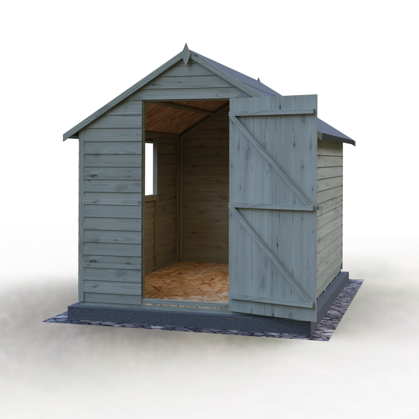 Shire Overlap 8x6 Single Door Value with Window Pressure treated