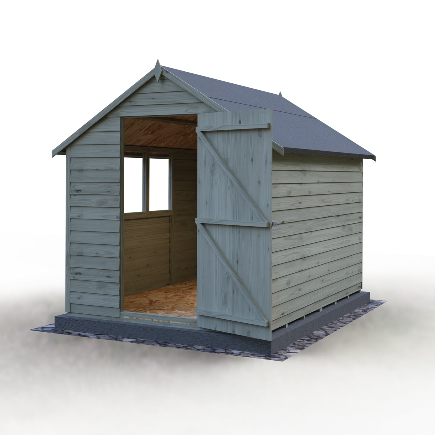 Shire Overlap 8x6 Single Door Value with Window Pressure treated