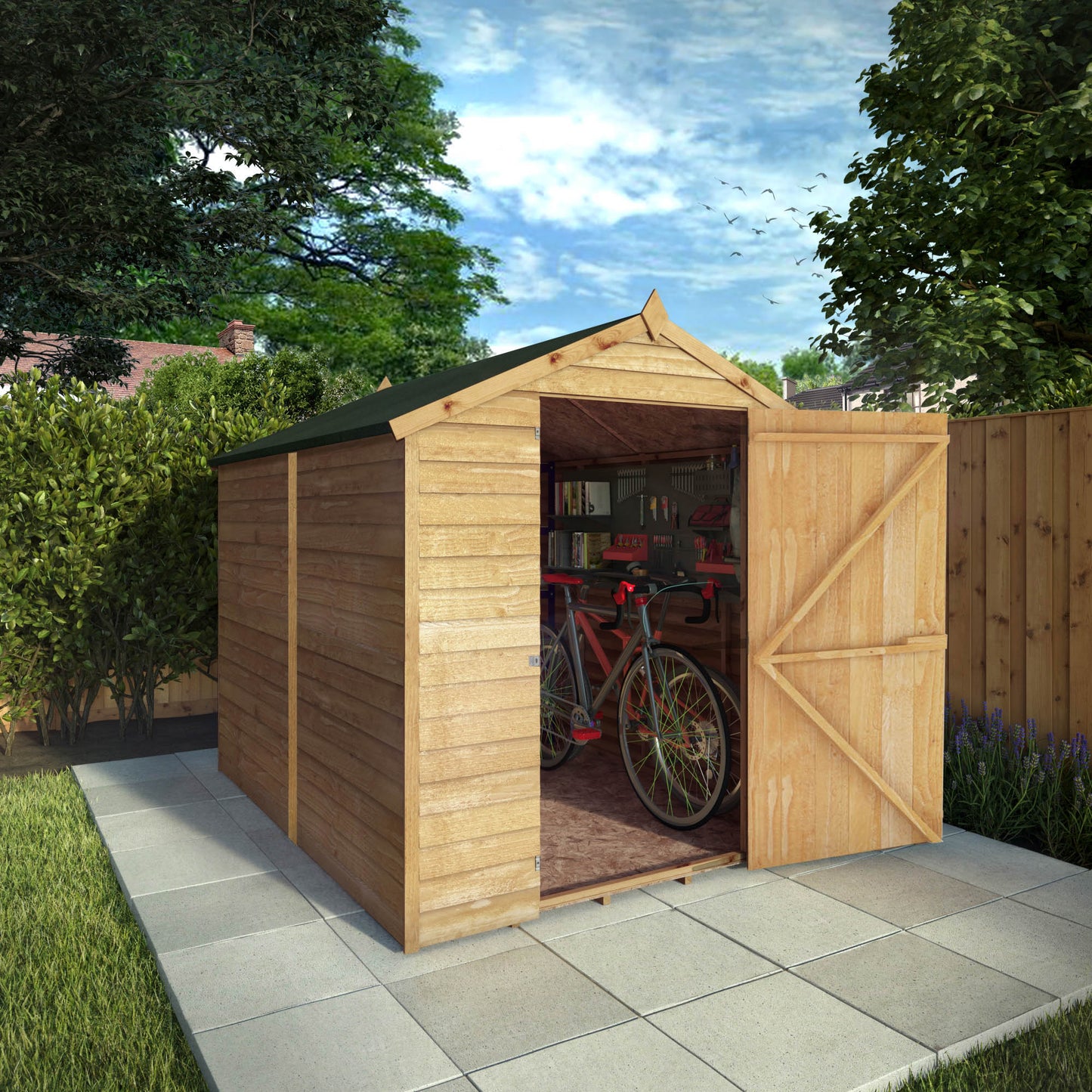 Mercia 8x6 Overlap Apex - Single Door - Windowless