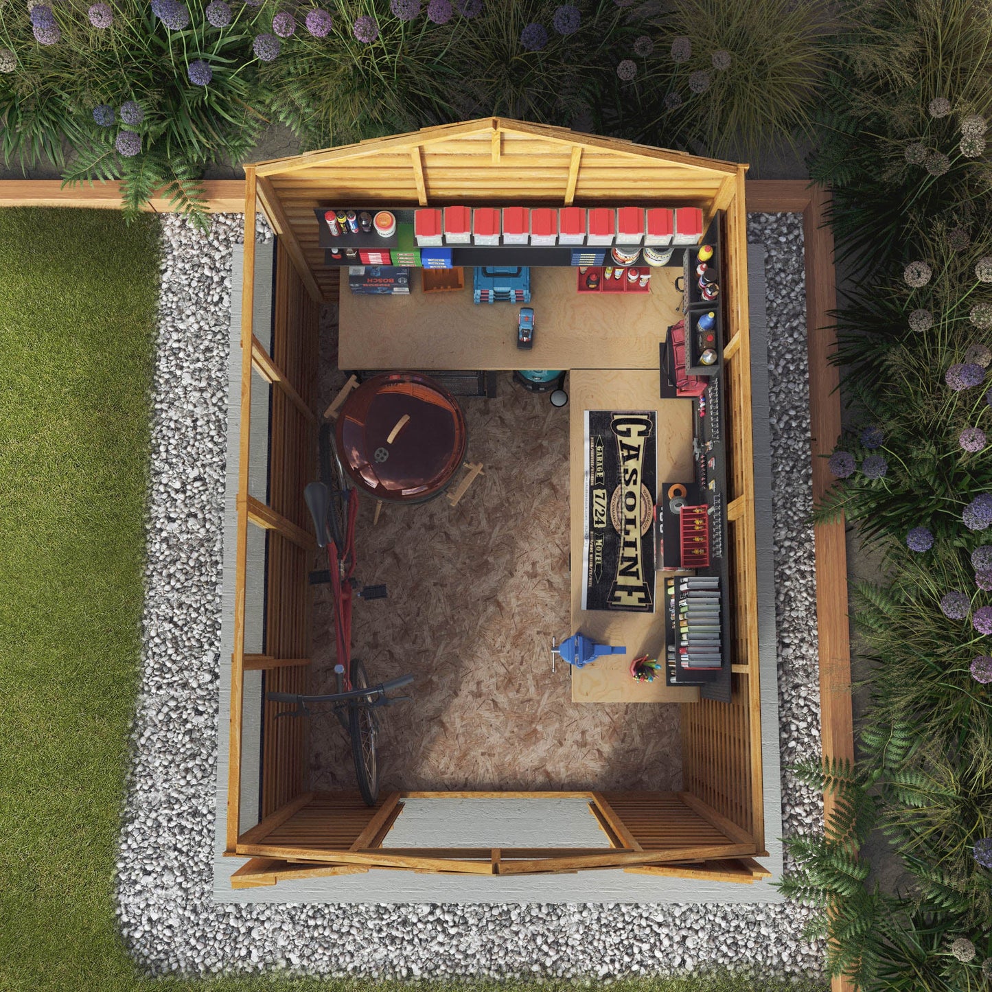 Mercia 8x6 Overlap Apex - Double Door