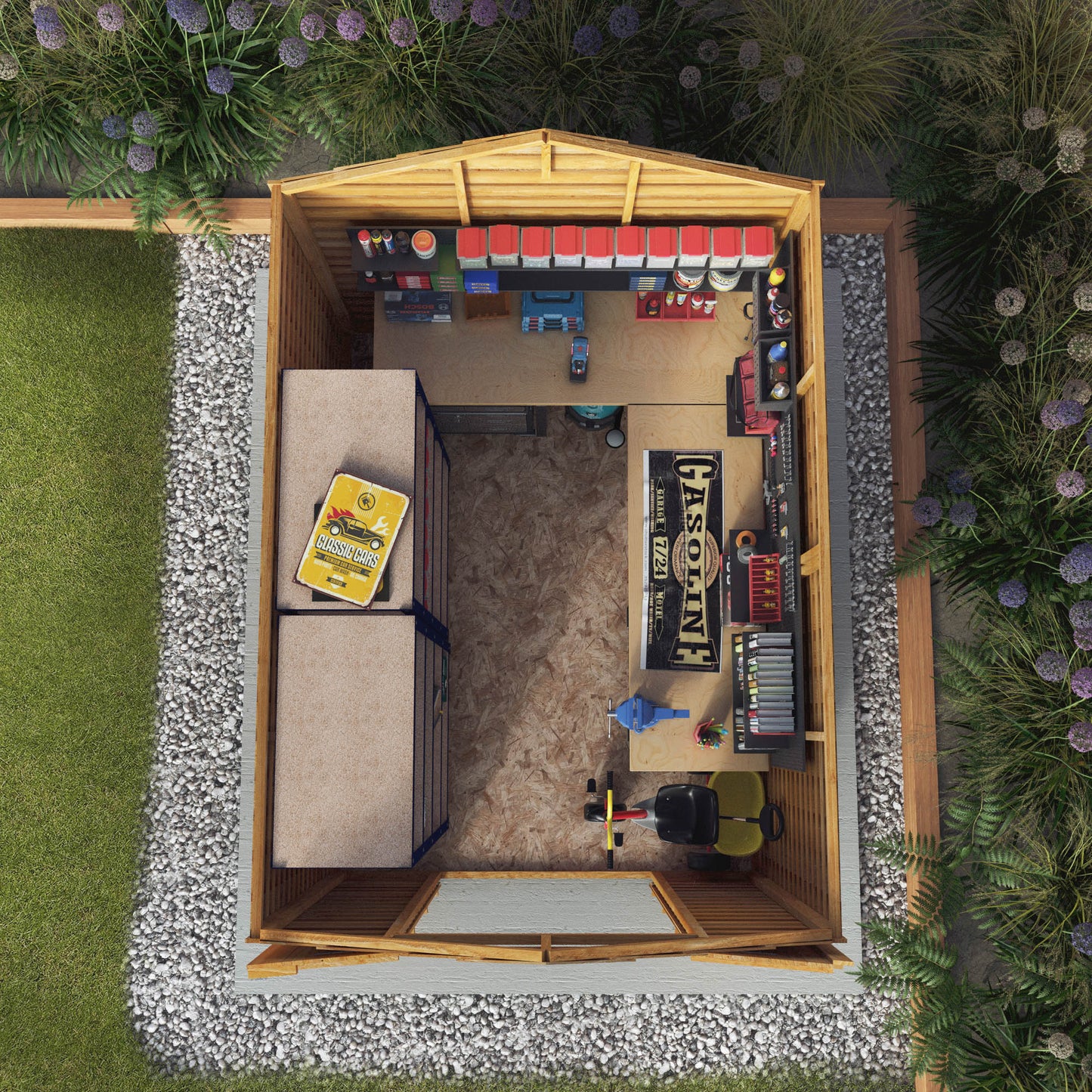 Mercia 8x6 Overlap Apex - Double Door - Windowless