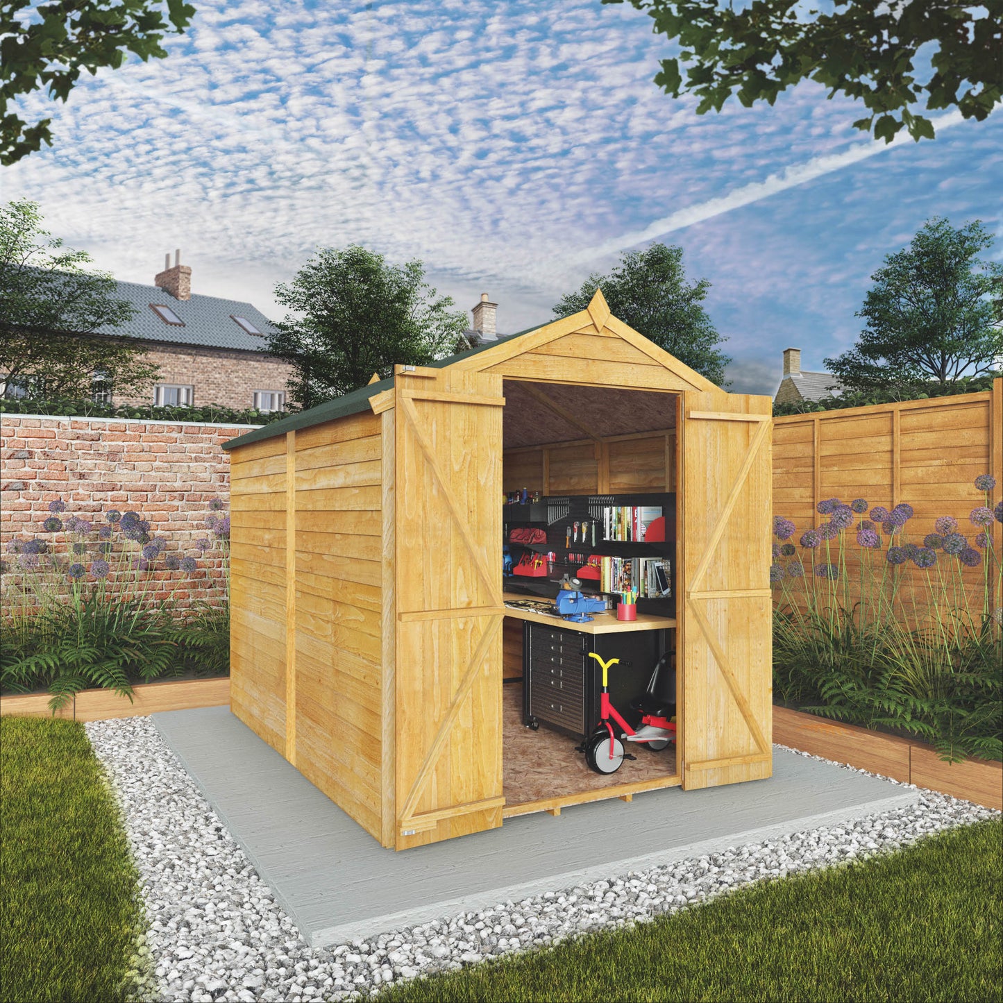 Mercia 8x6 Overlap Apex - Double Door - Windowless