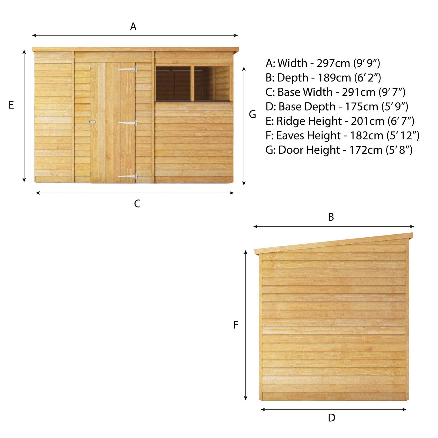 Mercia 10x6 Overlap Pent