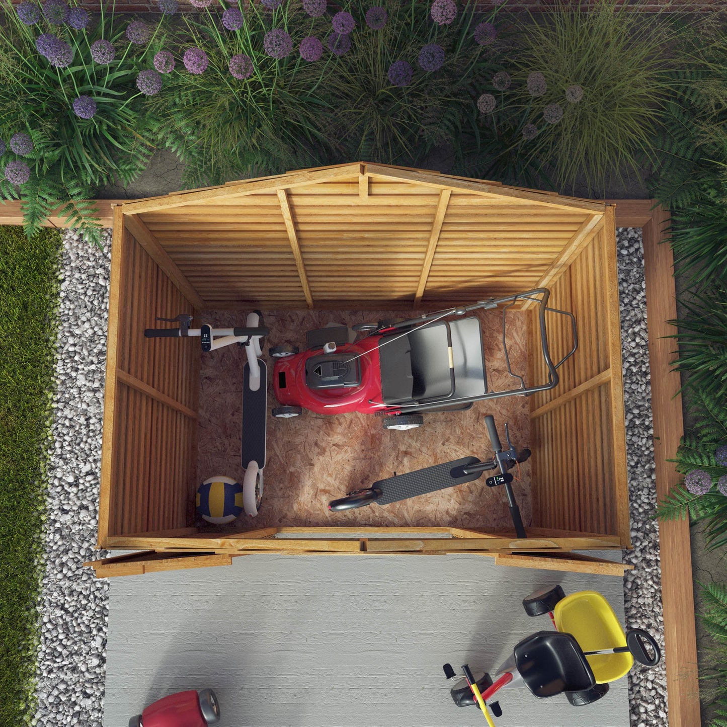 Mercia 4x6 Overlap Apex - Double Door - Windowless
