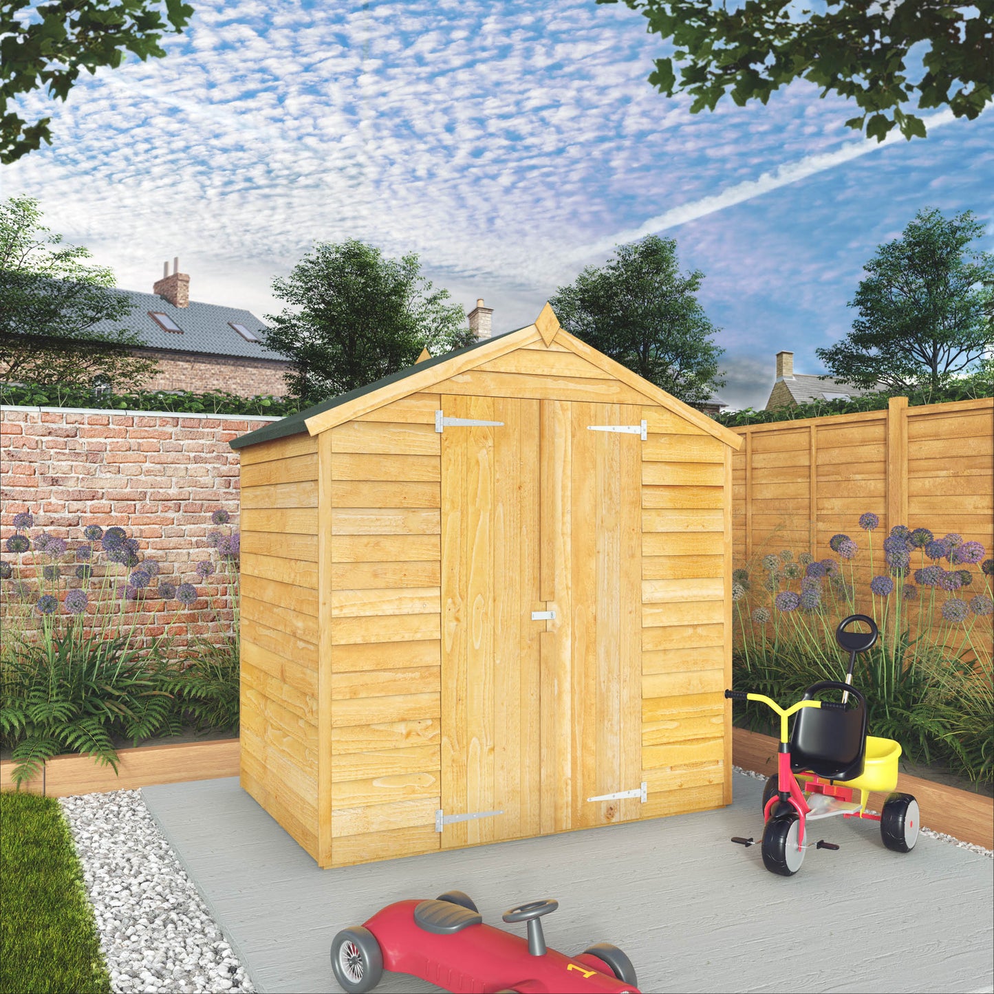 Mercia 4x6 Overlap Apex - Double Door - Windowless