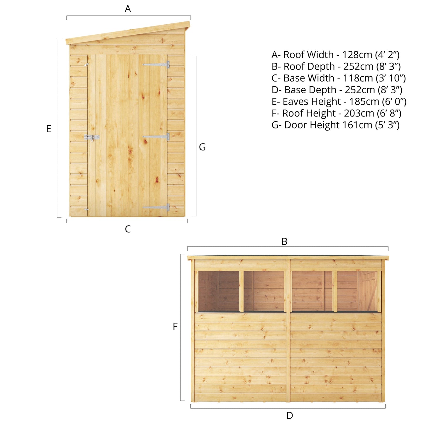 Mercia 8x4 Modular Shiplap Pent