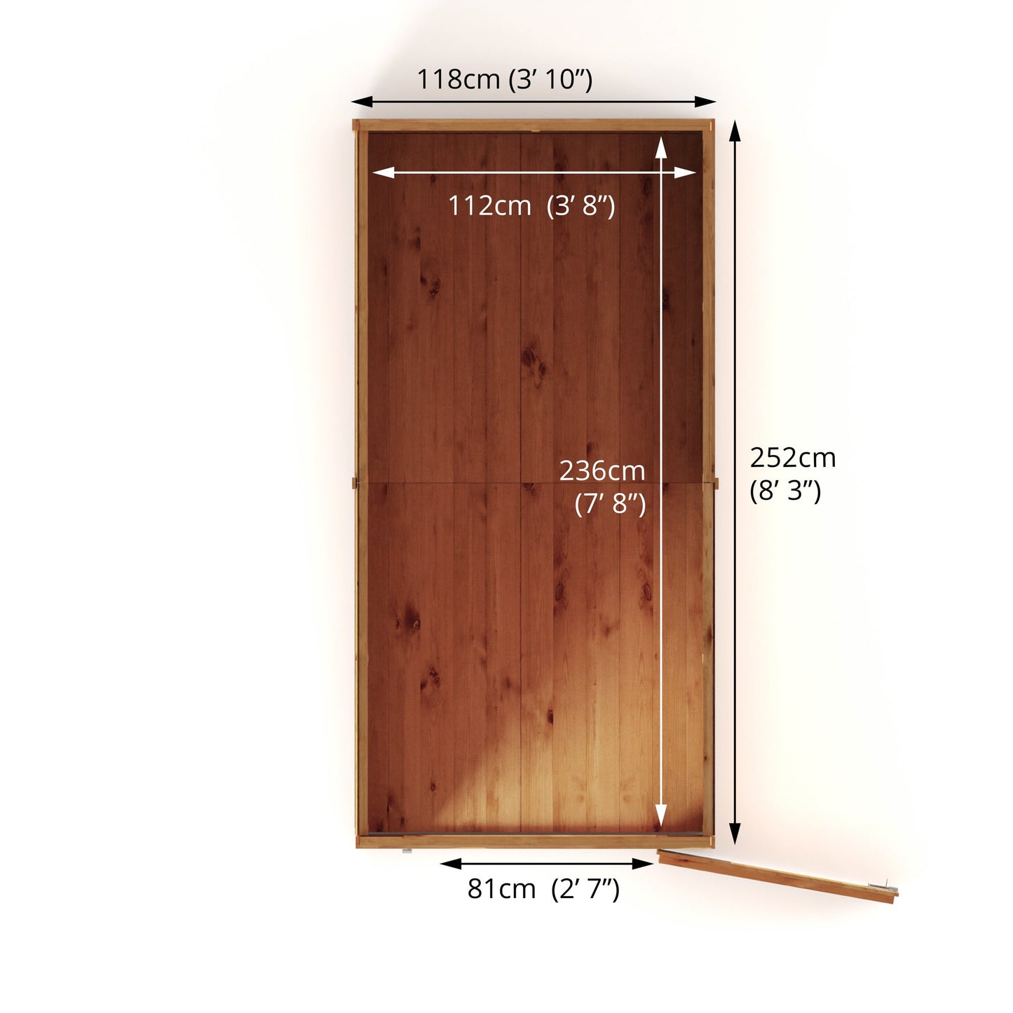Mercia 8x4 Modular Shiplap Pent - Windowless