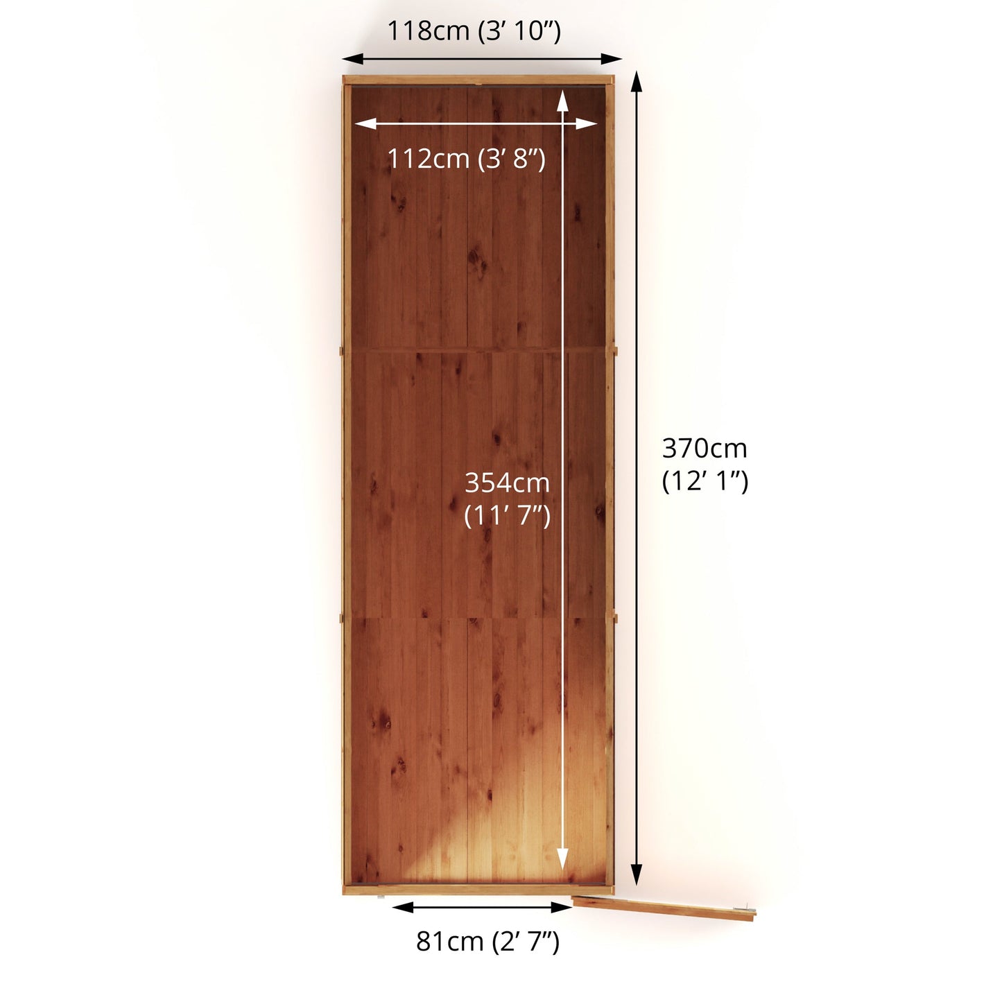 Mercia 12x4 Modular Shiplap Pent - Windowless
