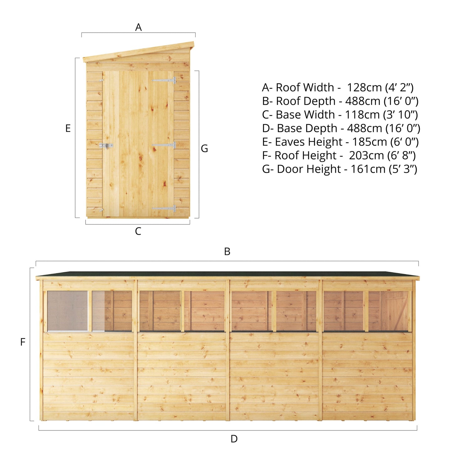 Mercia 16x4 Modular Shiplap Pent