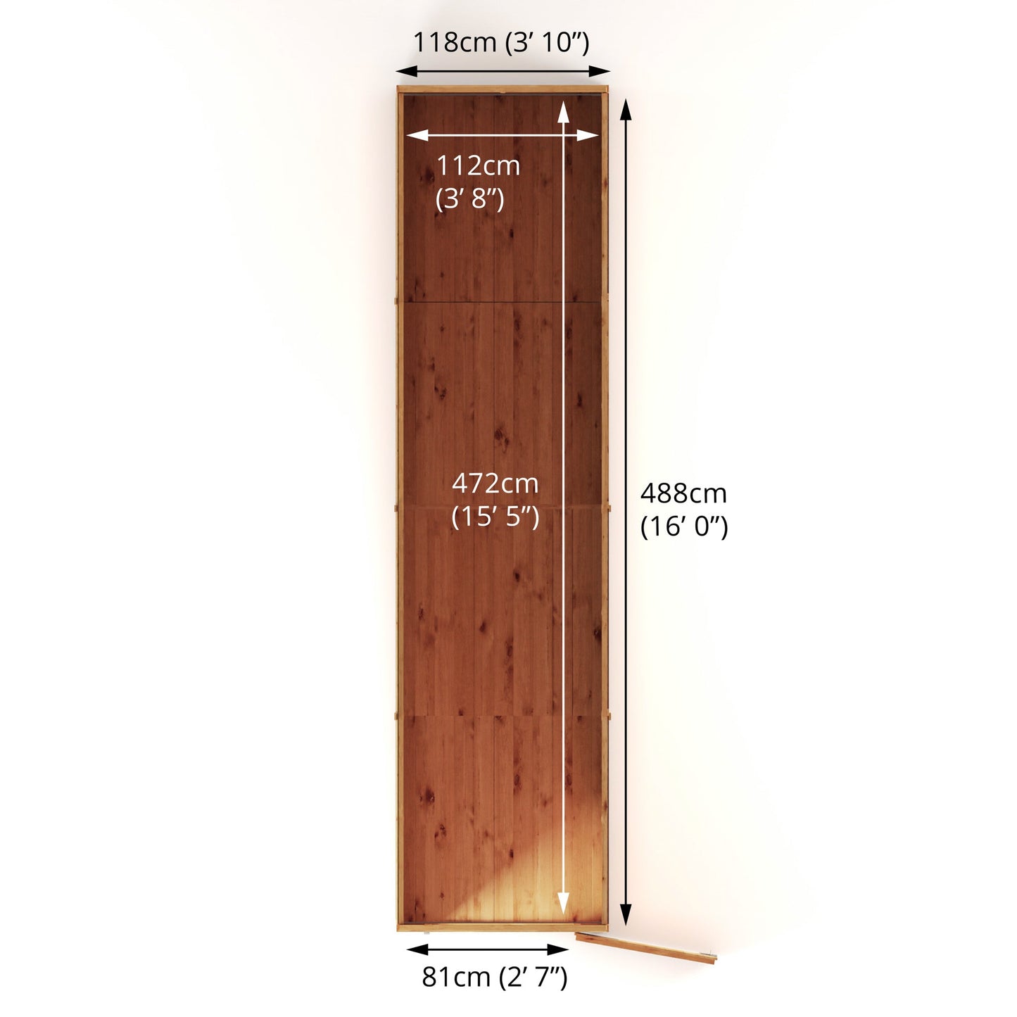 Mercia 16x4 Modular Shiplap Pent - Windowless