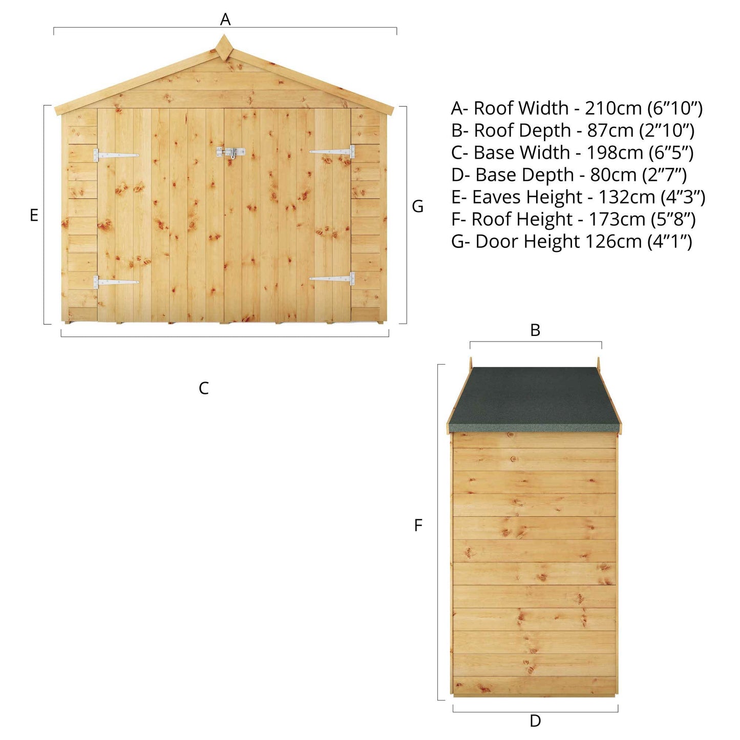 Mercia 3x7 Shiplap Apex Bikestore