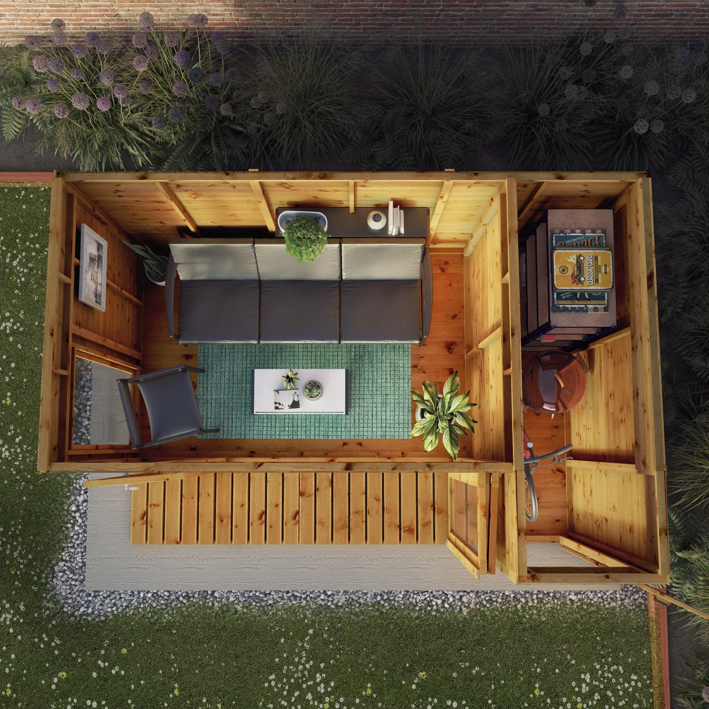 Mercia 12x8 Premium Garden Room Summerhouse With Side Shed