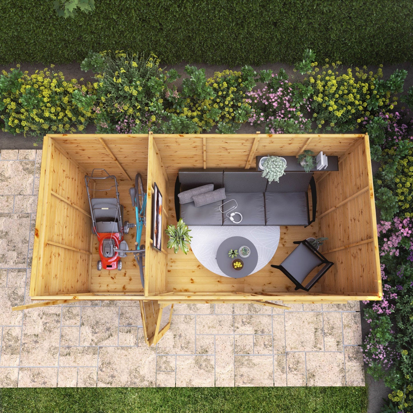 Mercia 12x6 Maine Pent Summerhouse With Side Shed