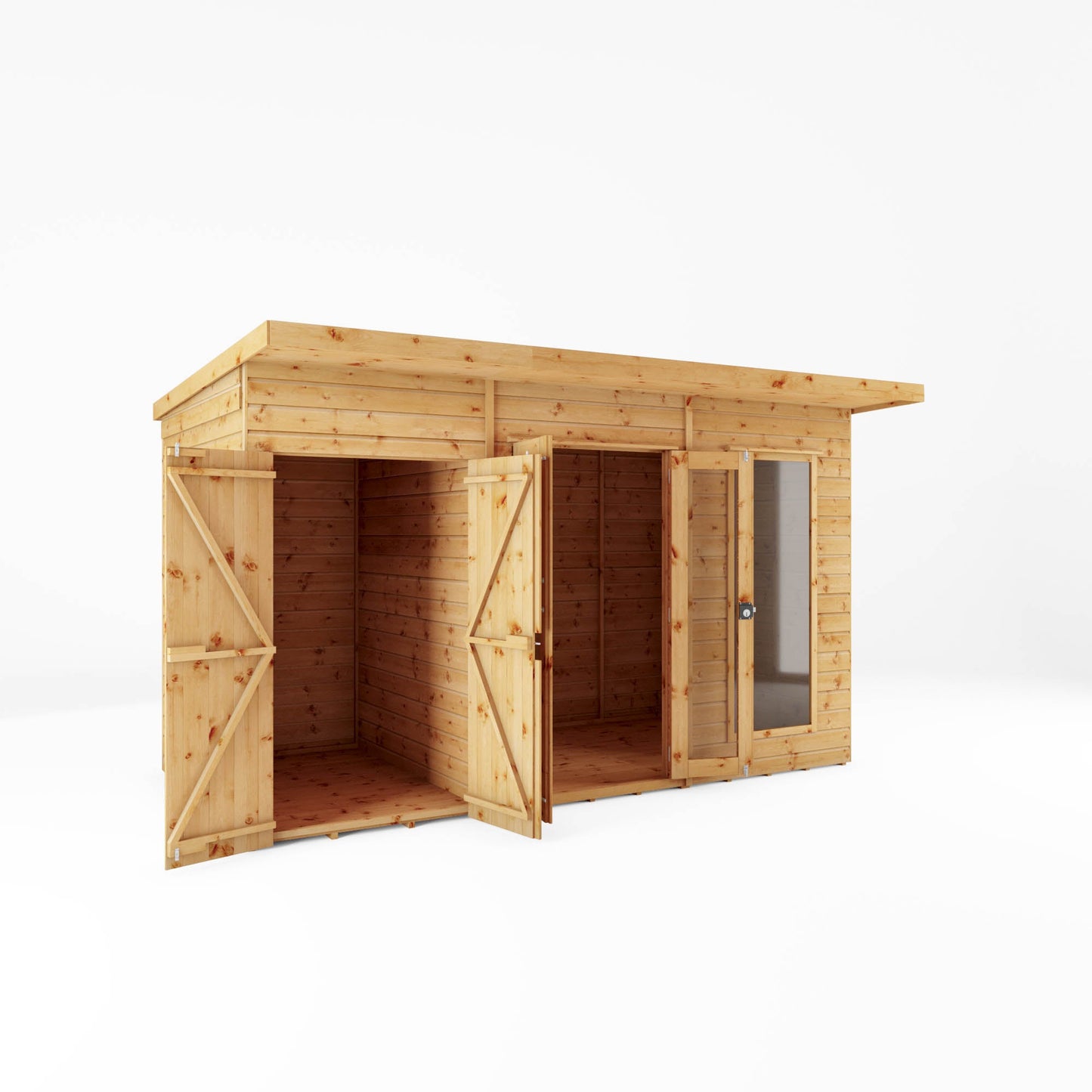 Mercia 12x6 Maine Pent Summerhouse With Side Shed