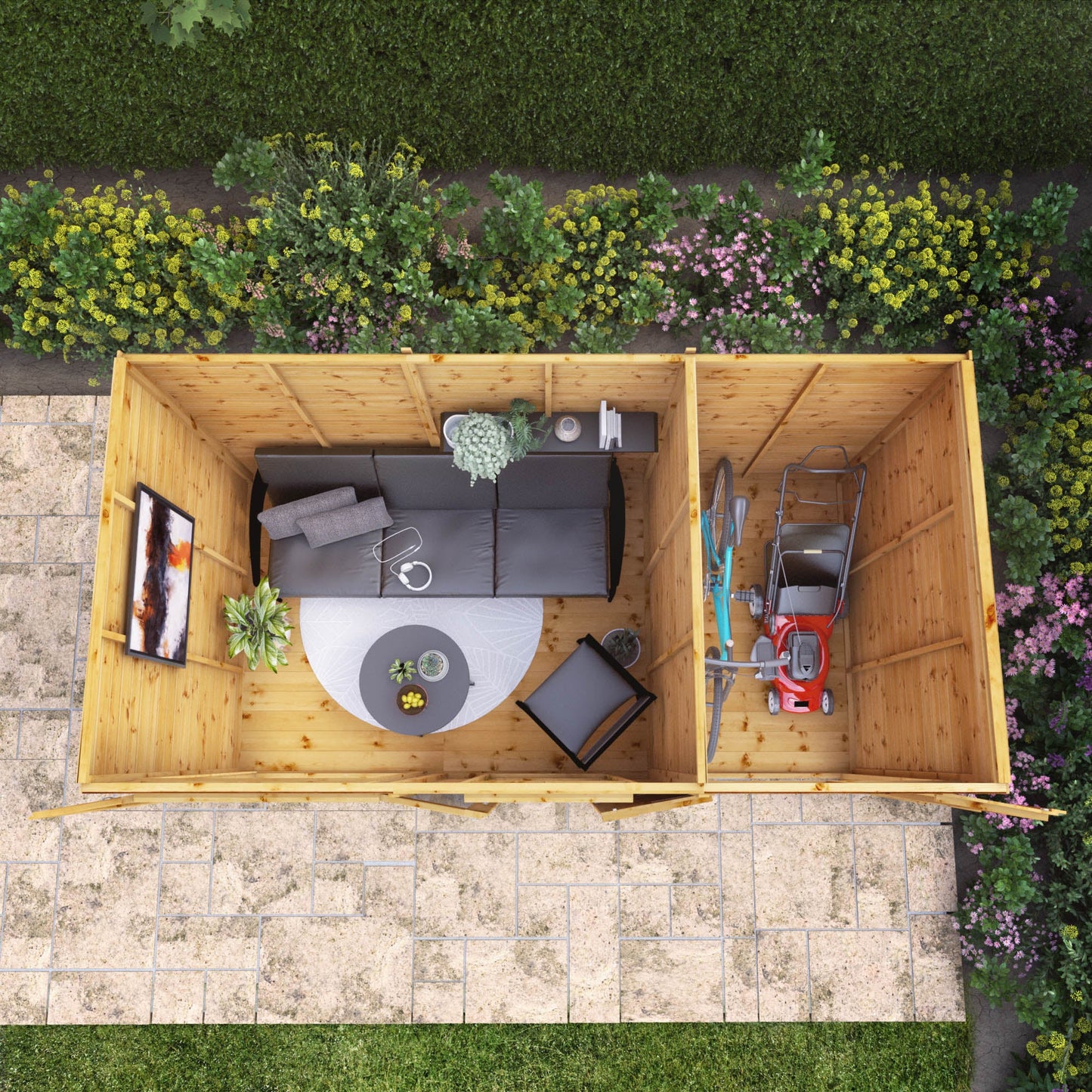 Mercia 12x6 Maine Pent Summerhouse With Side Shed