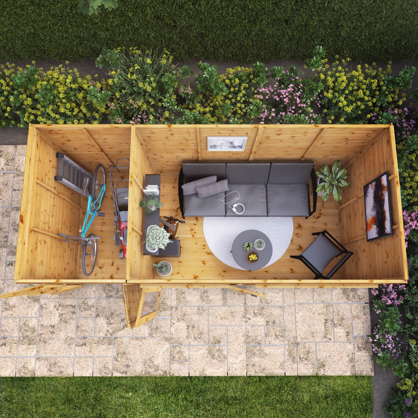 Mercia 14x6 Maine Pent Summerhouse With Side Shed