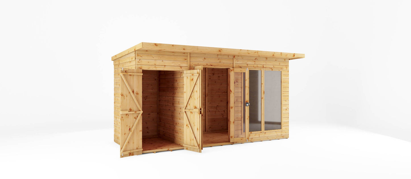 Mercia 14x6 Maine Pent Summerhouse With Side Shed