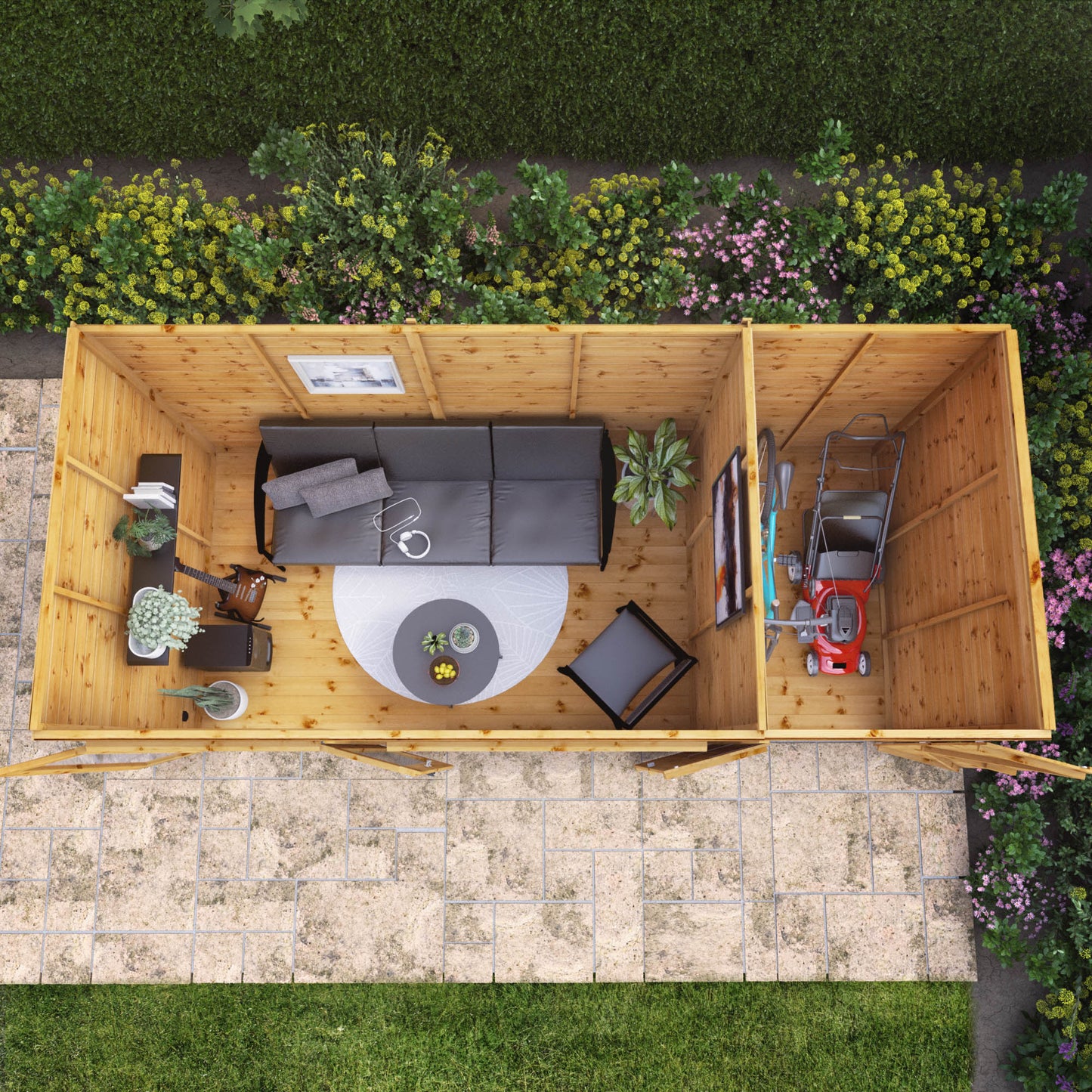 Mercia 14x6 Maine Pent Summerhouse With Side Shed