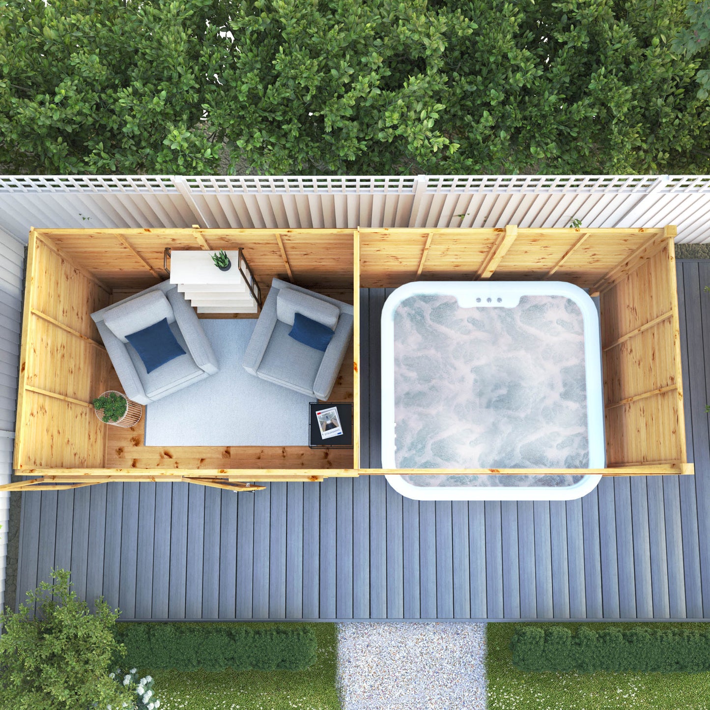 Mercia 16x6 Maine Pent Summerhouse With Patio Area