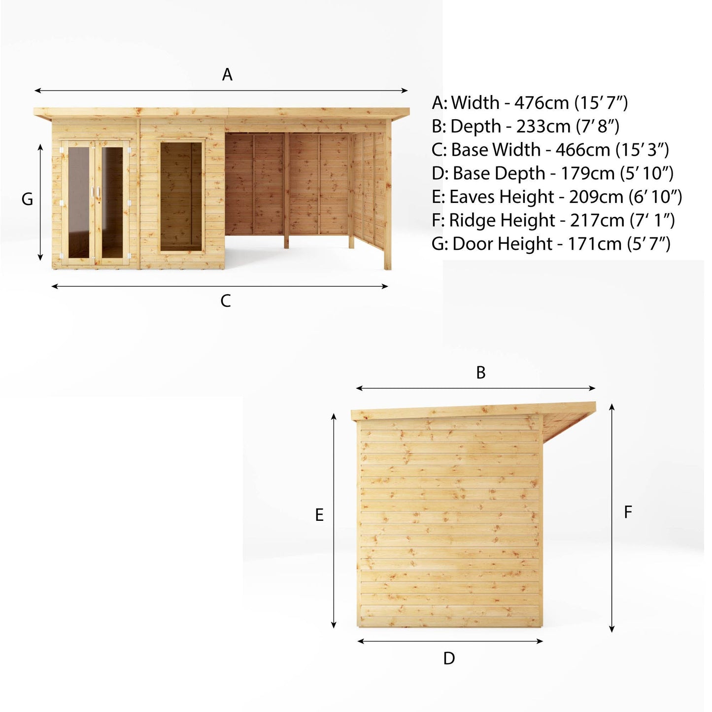 Mercia 16x6 Maine Pent Summerhouse With Patio Area