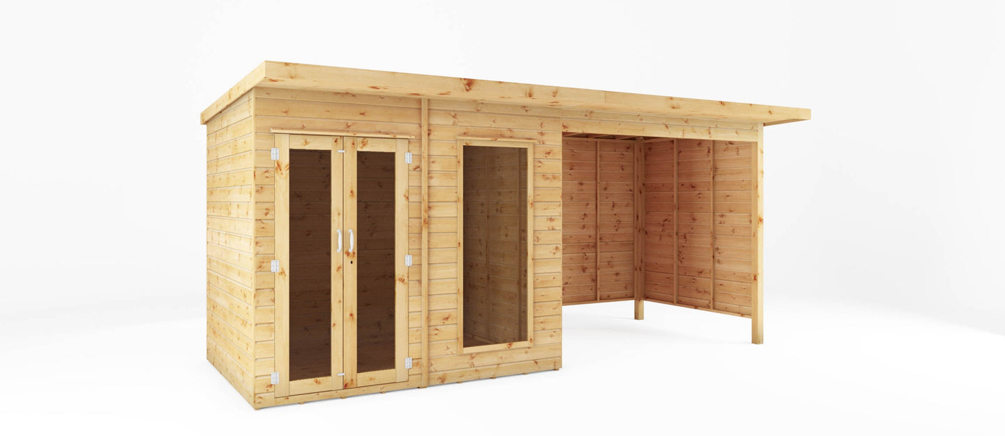 Mercia 16x6 Maine Pent Summerhouse With Patio Area