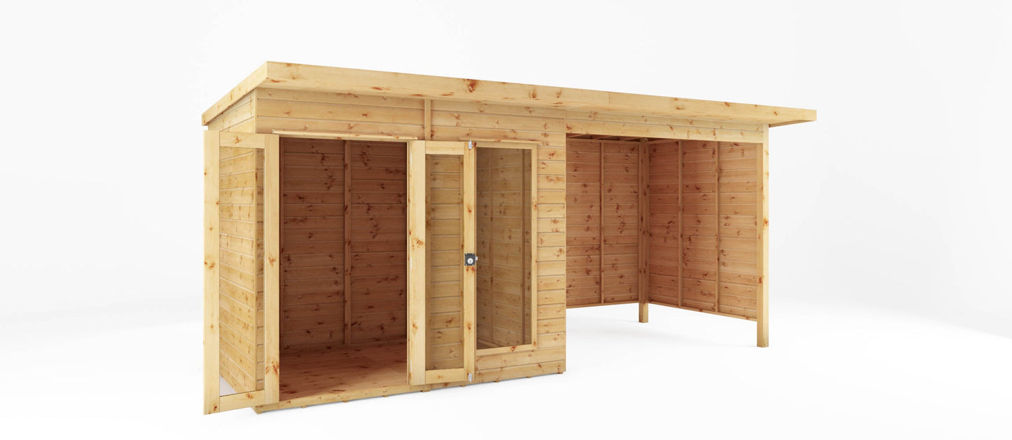 Mercia 16x6 Maine Pent Summerhouse With Patio Area