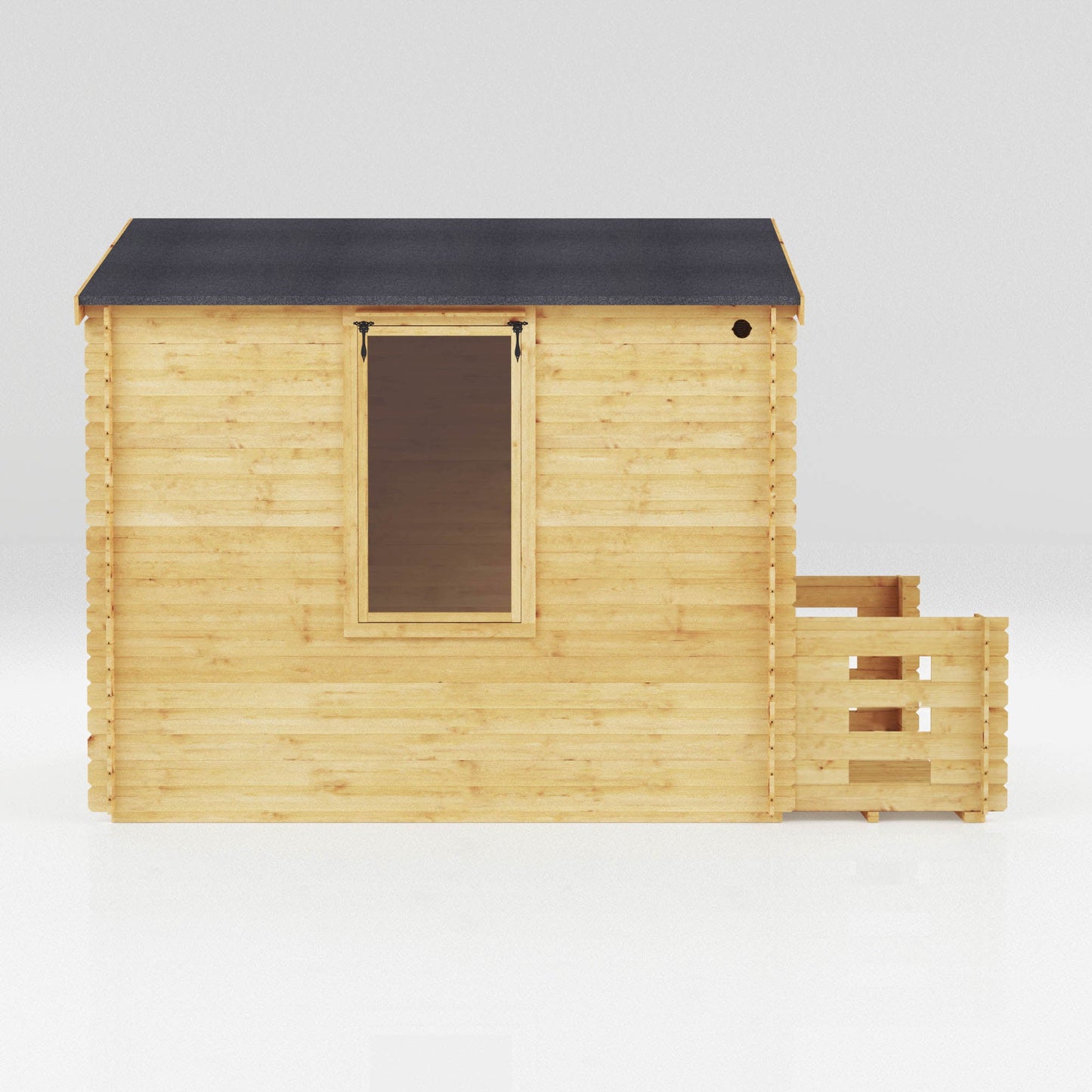 Mercia 3.3m x 3.7m Apex Log Cabin with Veranda - 19mm