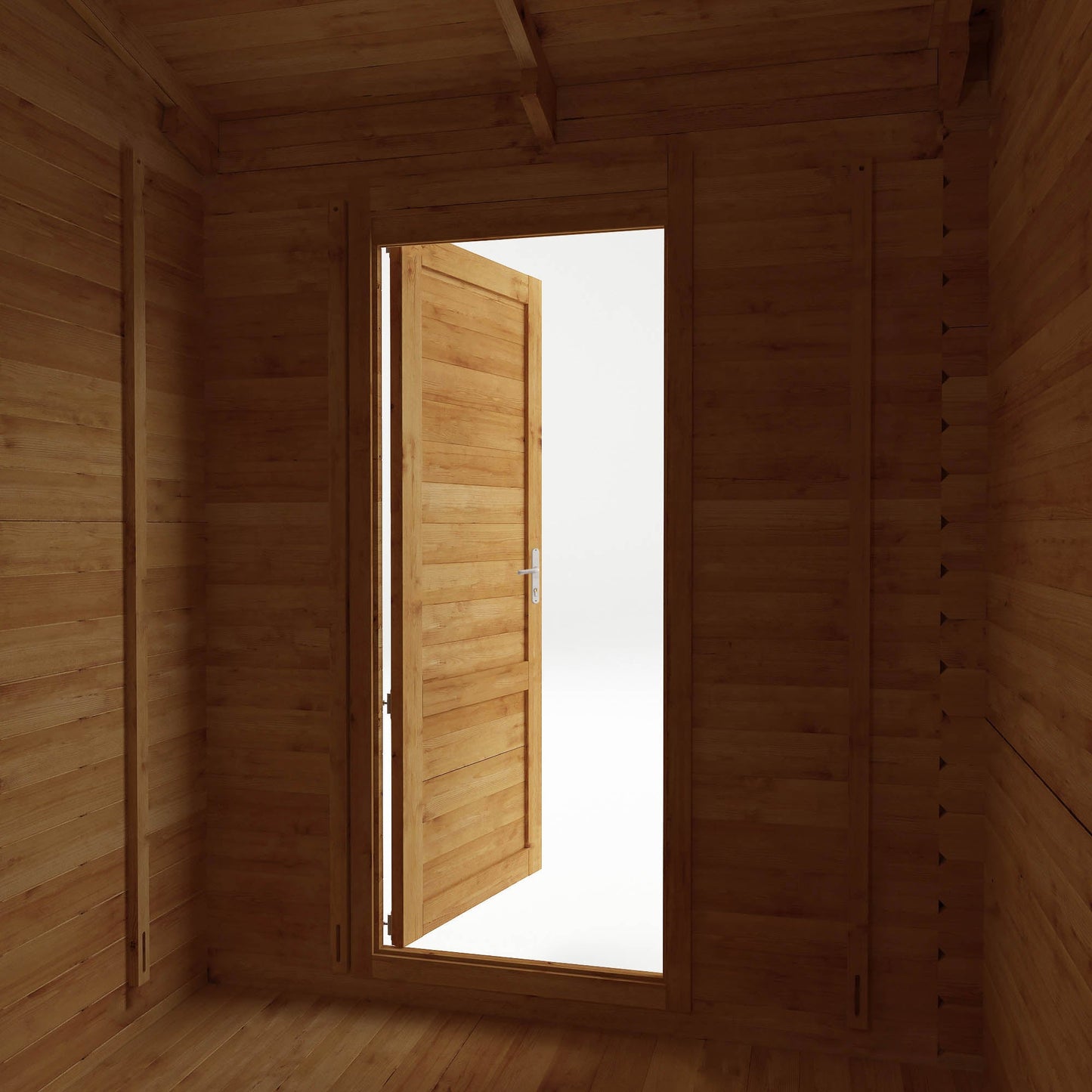 Mercia 5m x 3m Corner Lodge Log Cabin With Side Shed - (28mm - 44mm Logs)