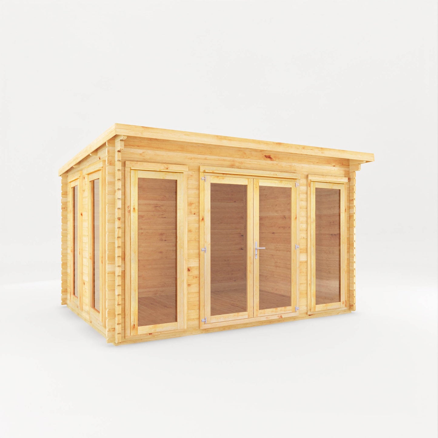 Mercia 4m x 3m Studio Pent Log Cabin - (28mm - 44mm Logs)