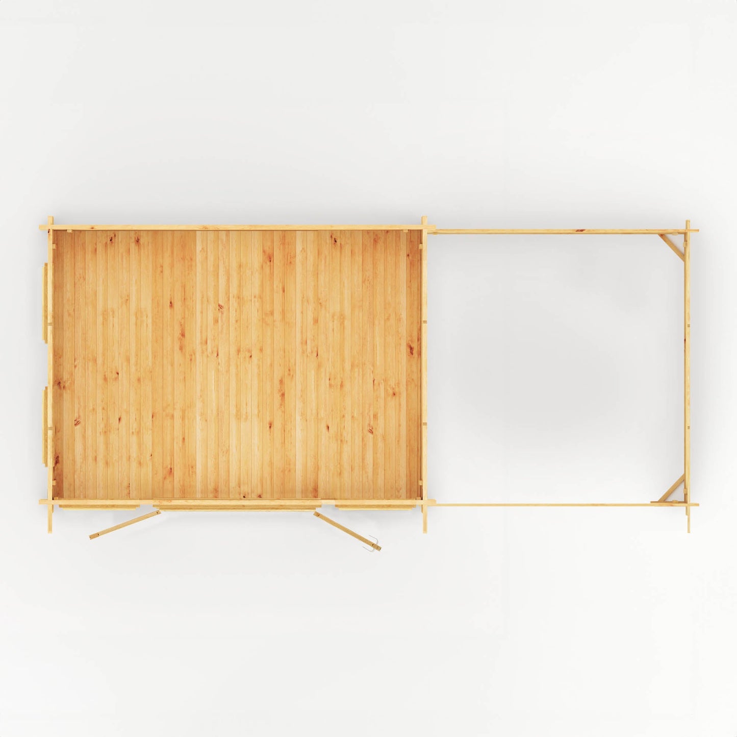 Mercia 7m x 3m Studio Pent Log Cabin With Slatted Area - (28mm - 44mm Logs)