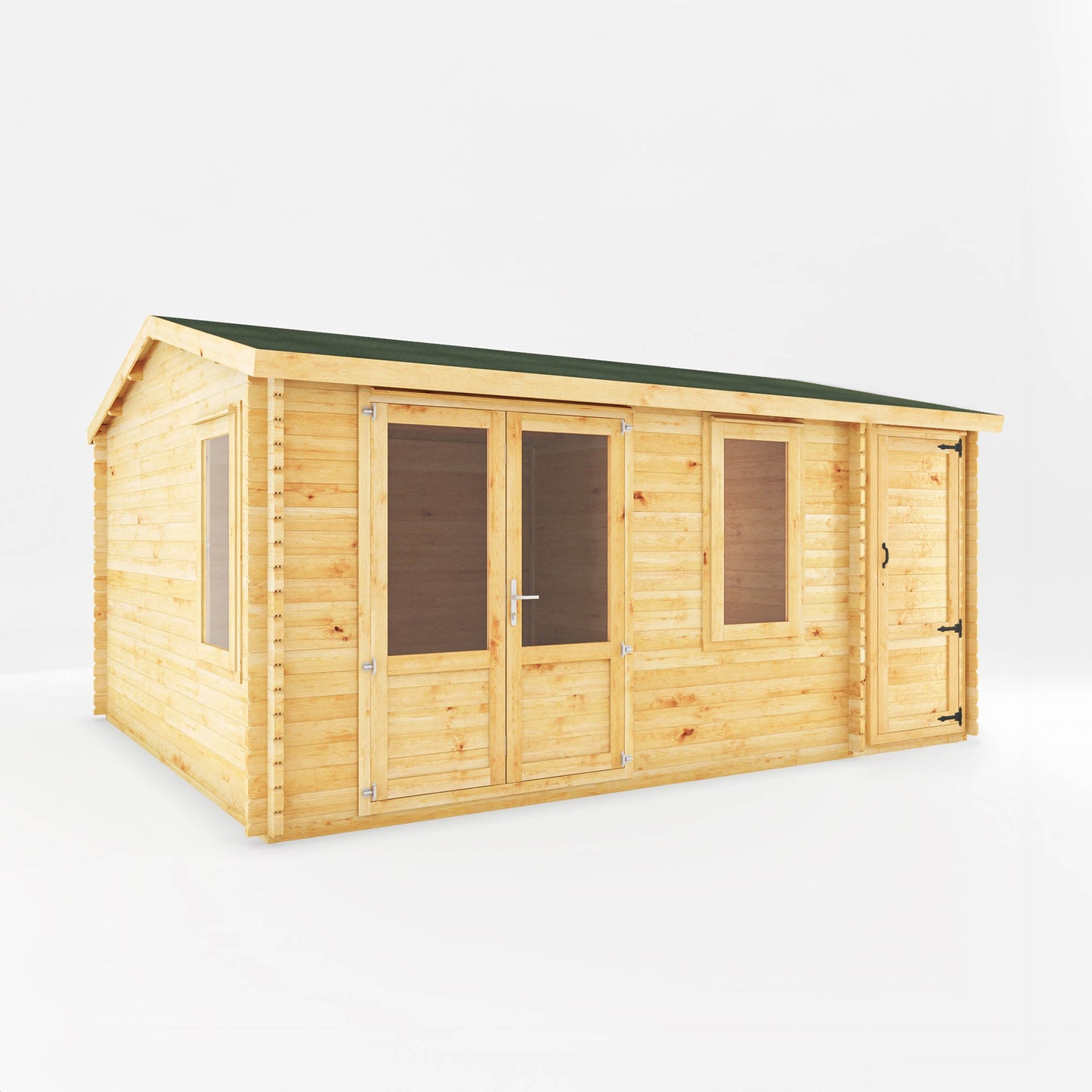 Mercia 5.1m x 4m Home Office Elite With Side Shed - (28mm - 44mm Logs)