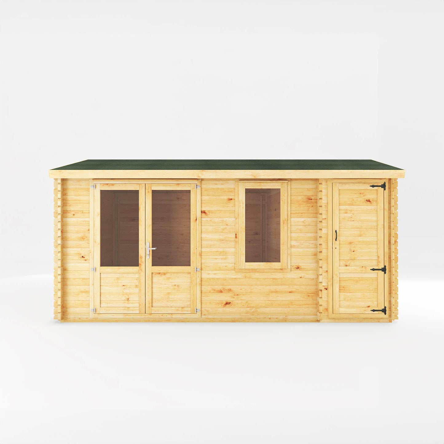 Mercia 5.1m x 4m Home Office Elite With Side Shed - (28mm - 44mm Logs)