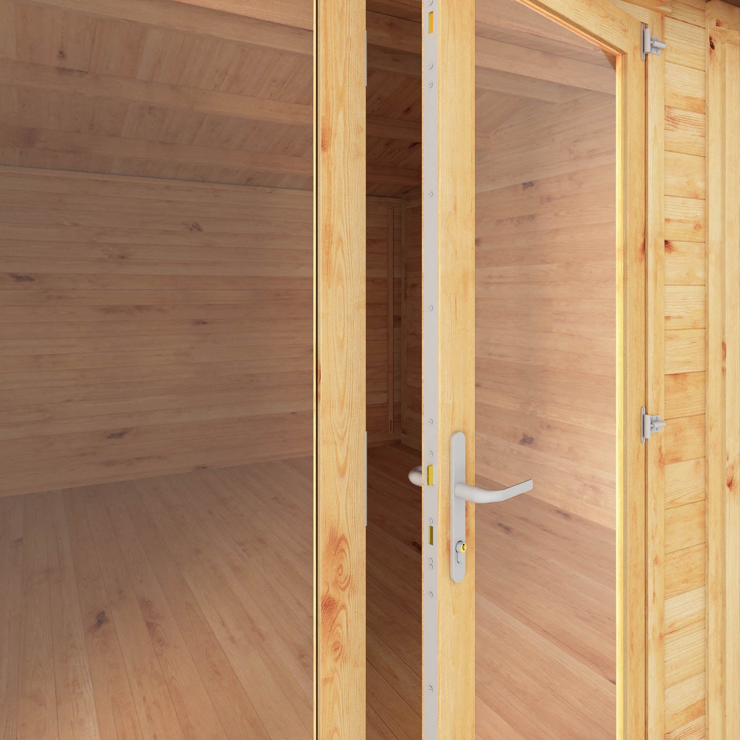 Mercia 6.1m x 4m Home Office Studio With Side Shed - (28mm - 44mm Logs)