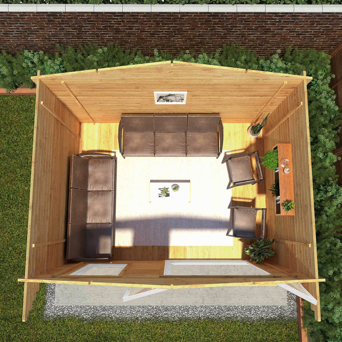 Mercia 4m x 3m Retreat Log Cabin - 44mm (UPVC Windows & Door) - White