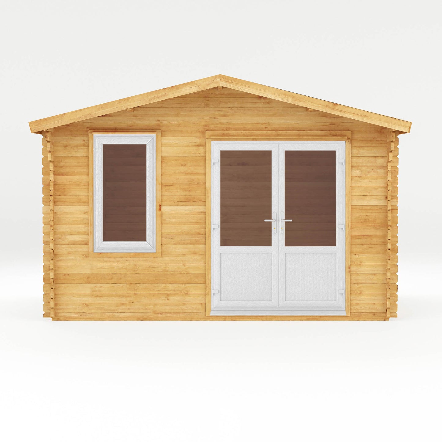 Mercia 4m x 3m Retreat Log Cabin - 44mm (UPVC Windows & Door) - White