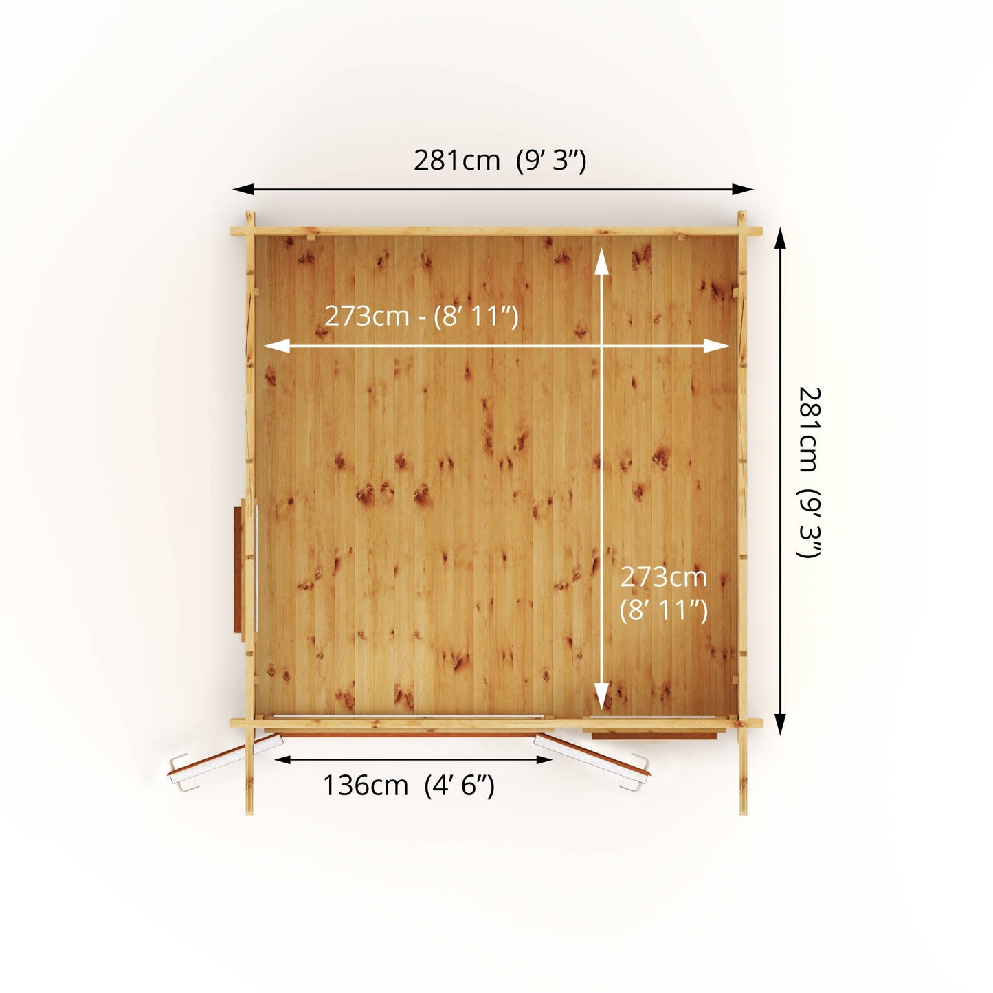 Mercia 3m x 3m Curved Roof Log Cabin - 44mm (UPVC Windows & Door) - Oak