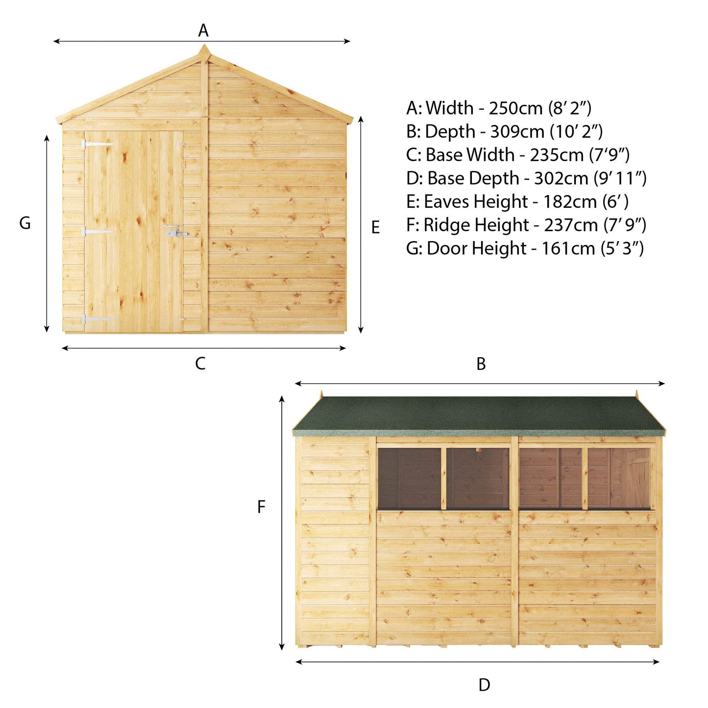 Mercia 10x8 Woodsman Shiplap Apex - Styrene