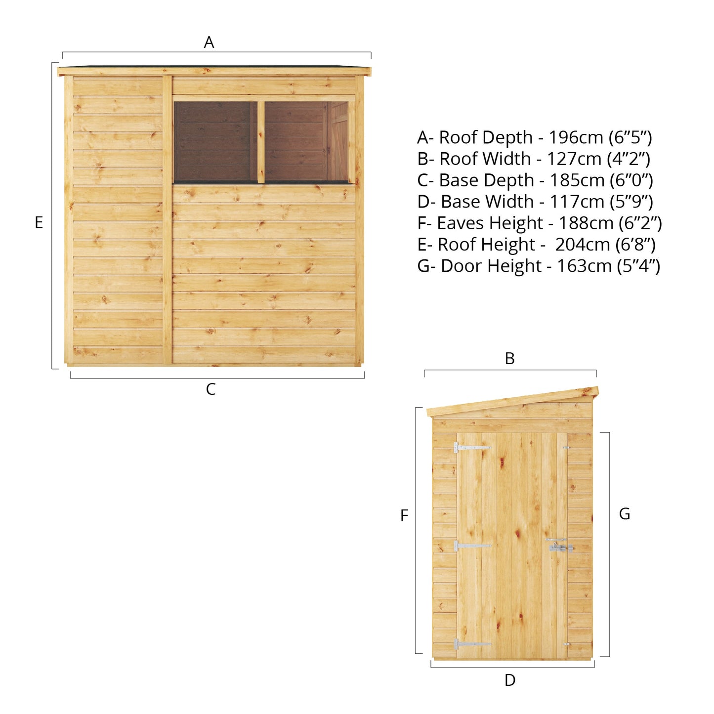 Mercia 6x4 Woodsman Shiplap Pent - Styrene