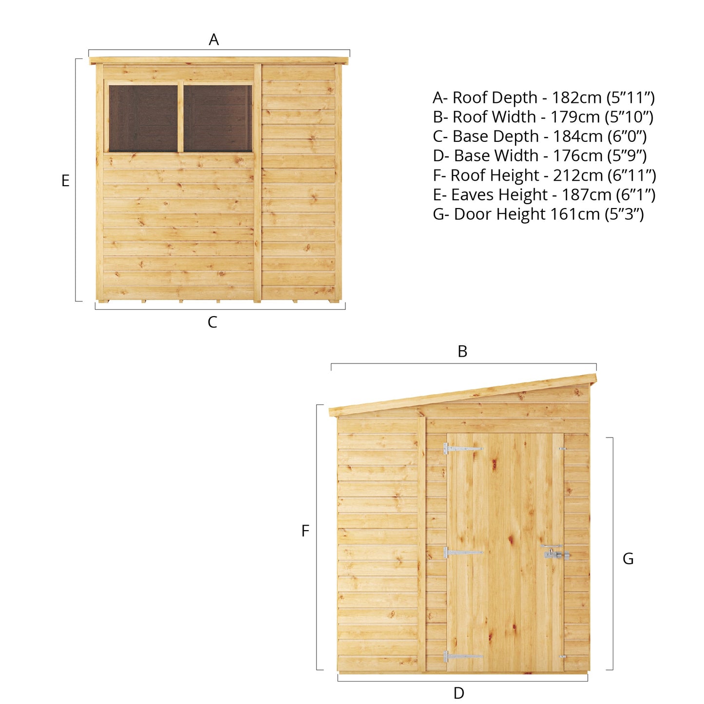 Mercia 6x6 Woodsman Shiplap Pent - Styrene