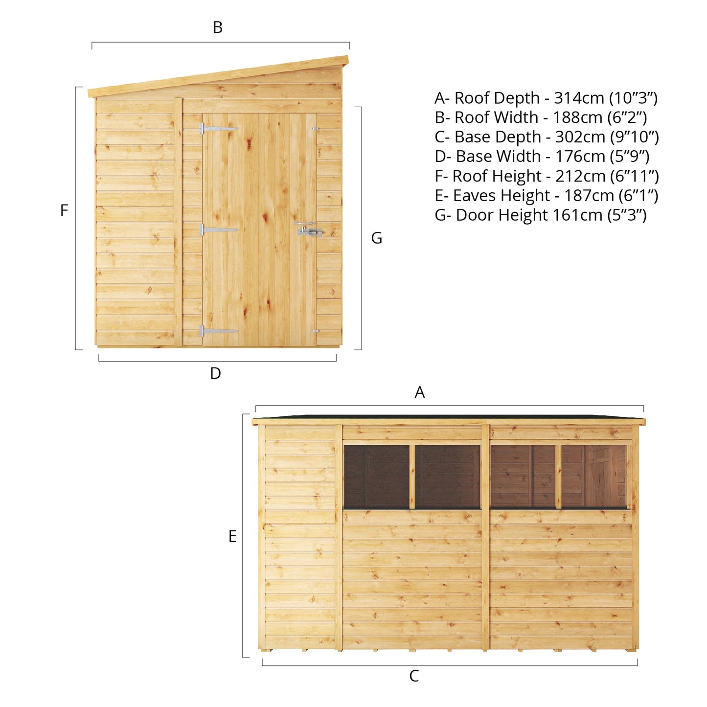 Mercia 10x6 Woodsman Shiplap Pent - Styrene