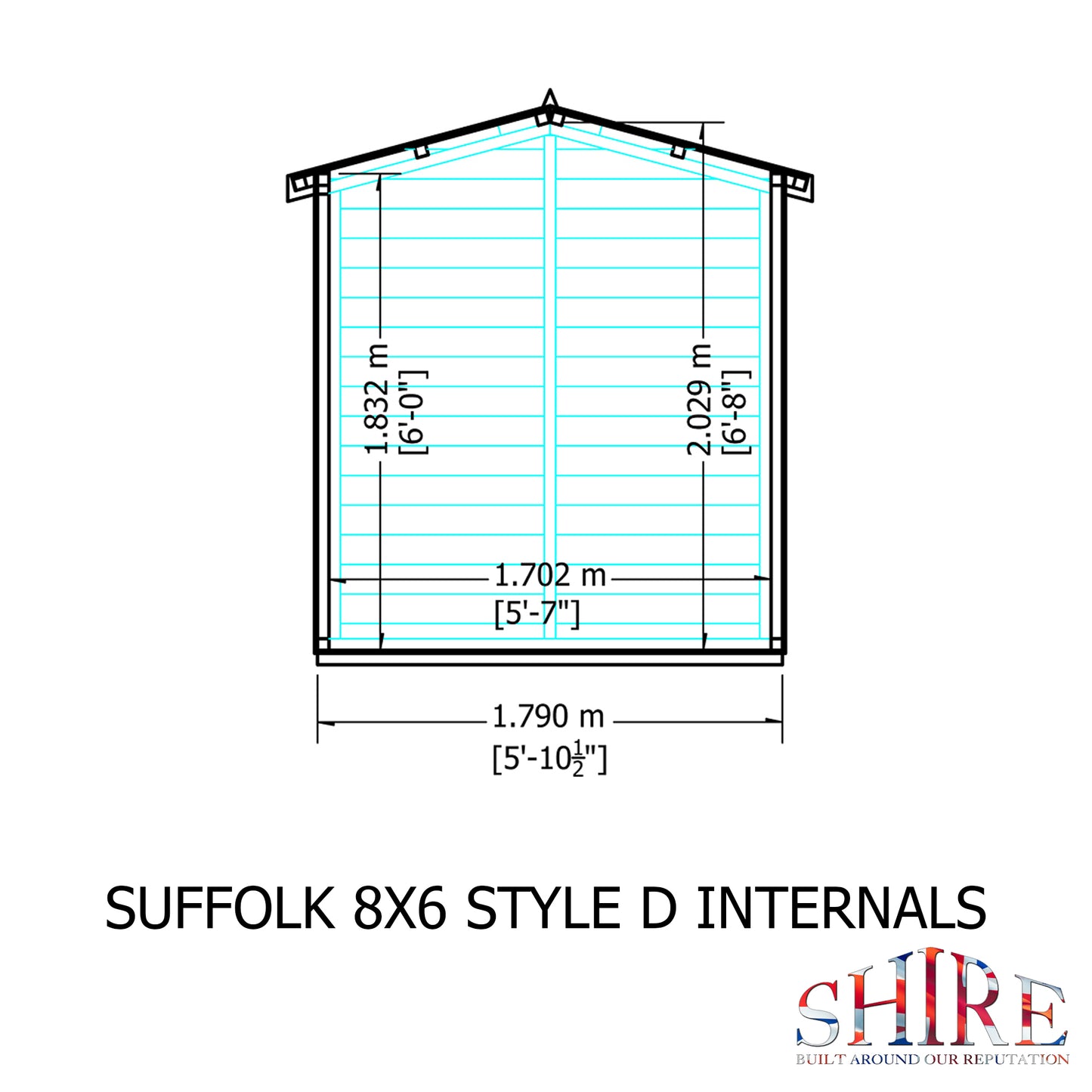 Shire Suffolk 8x6 Single Door Loglap Style D