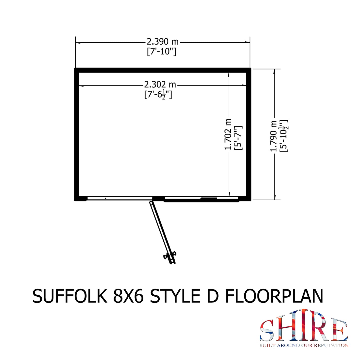 Shire Suffolk 8x6 Single Door Loglap Style D